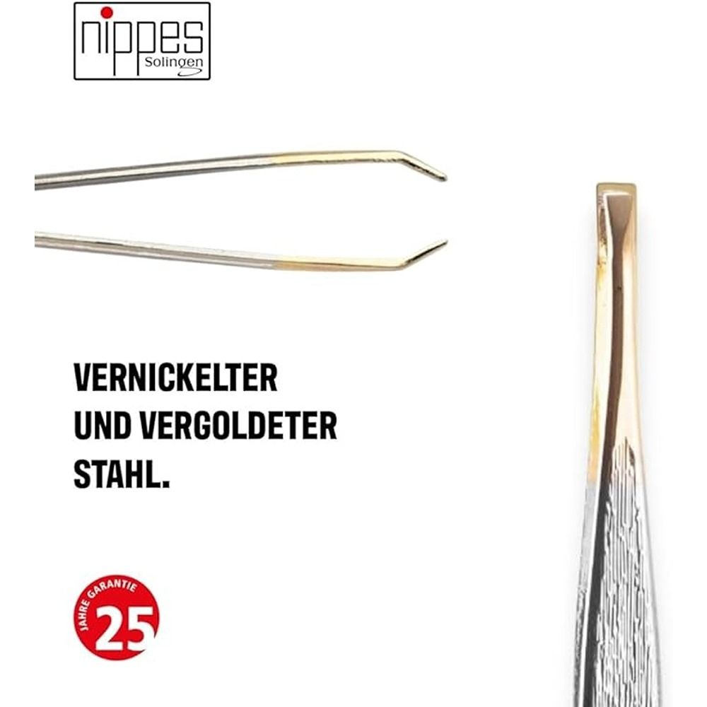 Nippes - Solingen Tweezer Gold Tip - 9 SGP- Eyebrow Shaping & Fine Hair Removal