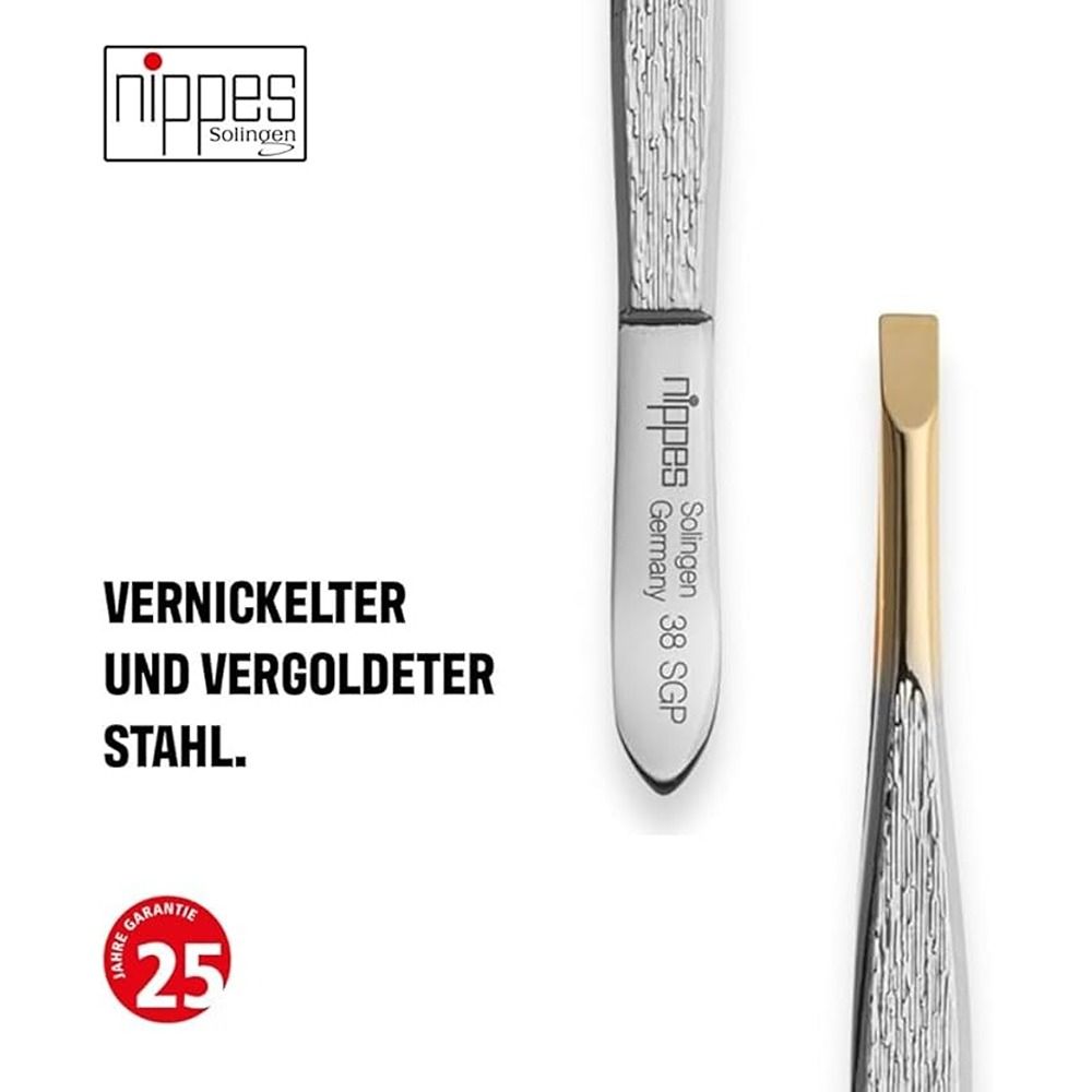 Nippes - Solingen Tweezer Gold Tip- 38 SGP - Eyebrow Shaping & Fine Hair Removal