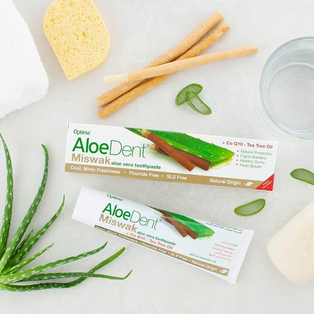 AloeDent - Miswak Toothpaste Infused With Co Q10 And Tea Tree Oil - Pack of 2 - 100ml