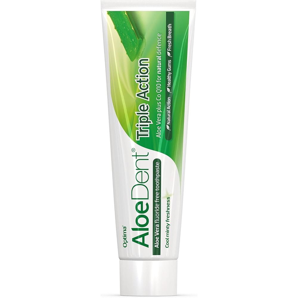 AloeDent - Triple Action Toothpaste Infused With CO Q10 - Pack of 2 - 100ml