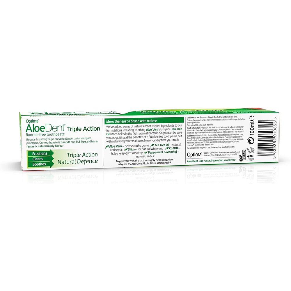 AloeDent - Triple Action Toothpaste Infused With CO Q10 - Pack of 2 - 100ml