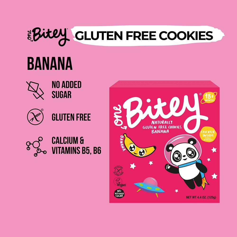 One Bite - Gluten-Free Cookies - Banana Flavour - 125 g