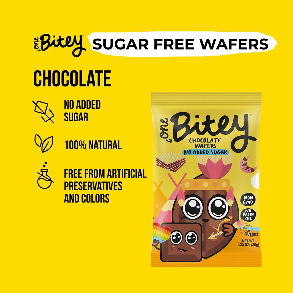 One Bitey - Sugar Free Wafers - Chocolate - 35g - Pack of 20