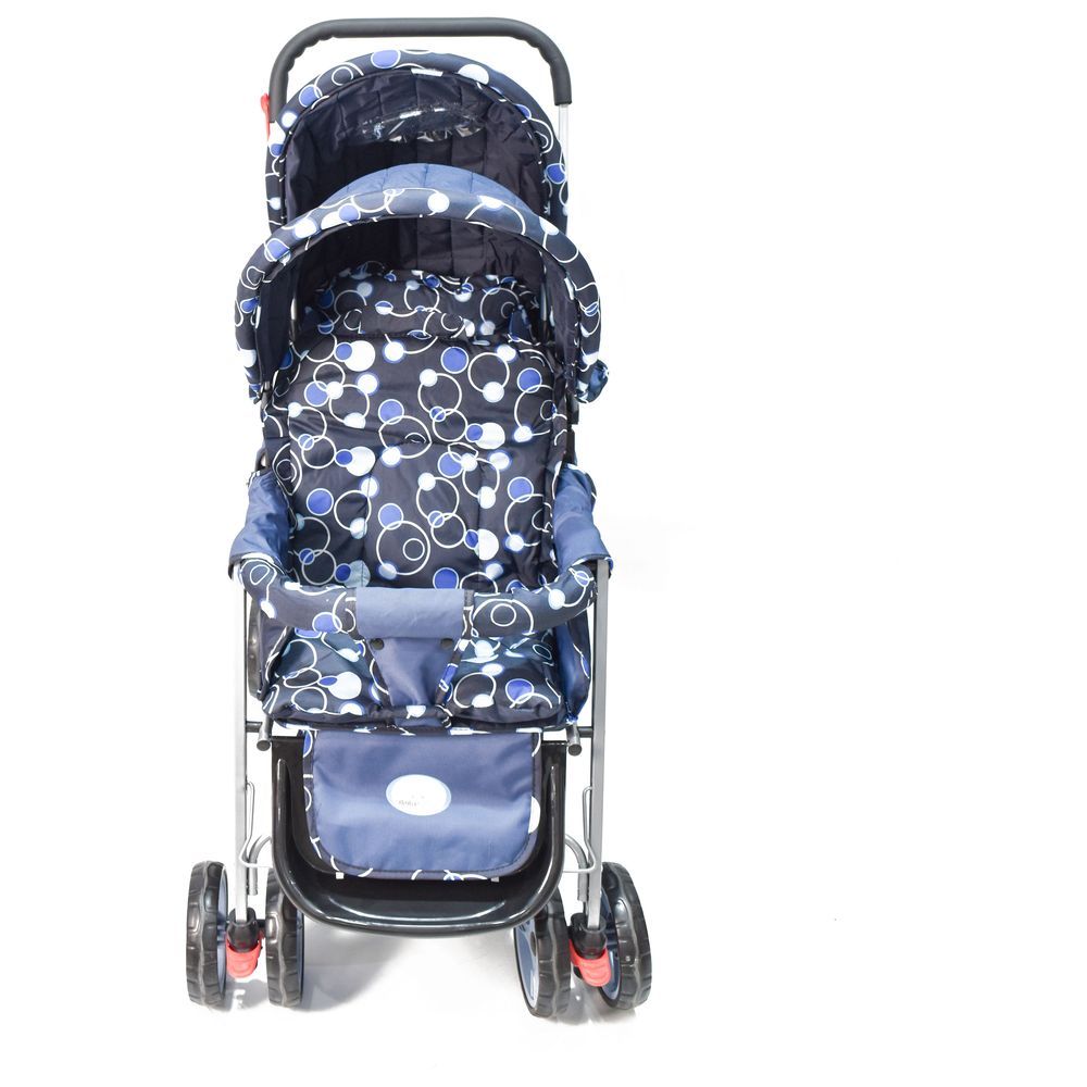 Amla Baby - Double Strollers With Safety Belt - Blue