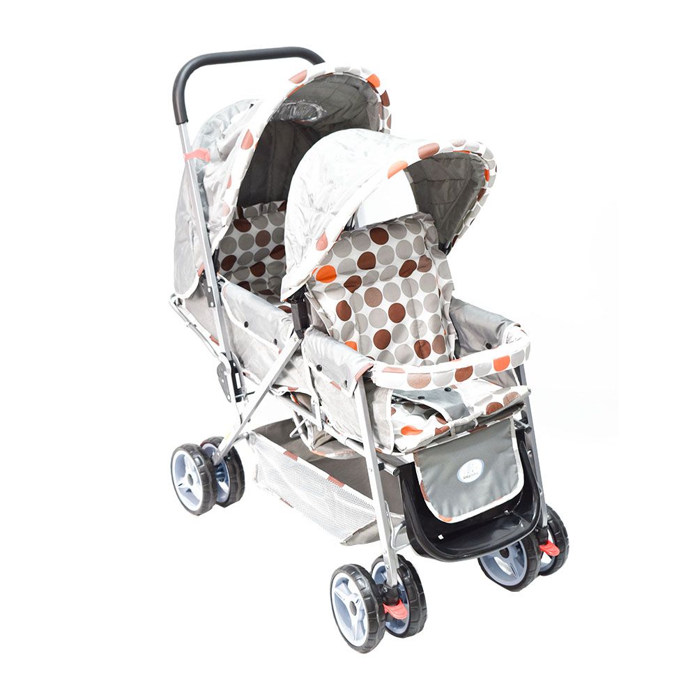 Amla Baby - Double Strollers With Safety Belt - Beige