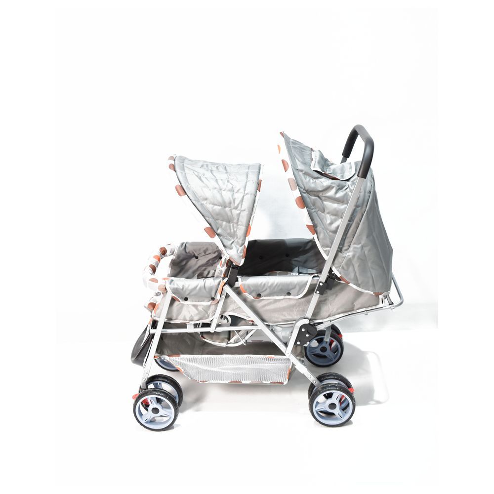 Amla Baby - Double Strollers With Safety Belt - Beige