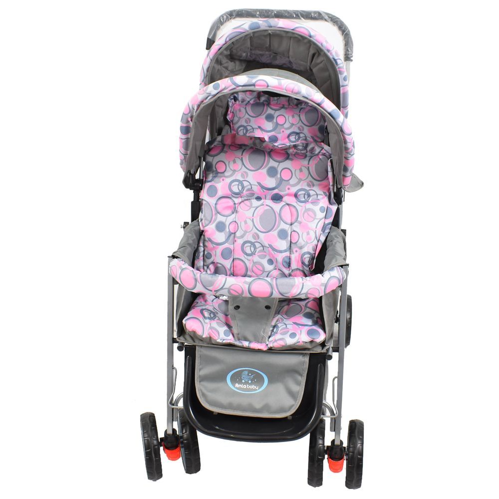 Amla Baby - Double Strollers With Safety Belt - Pink