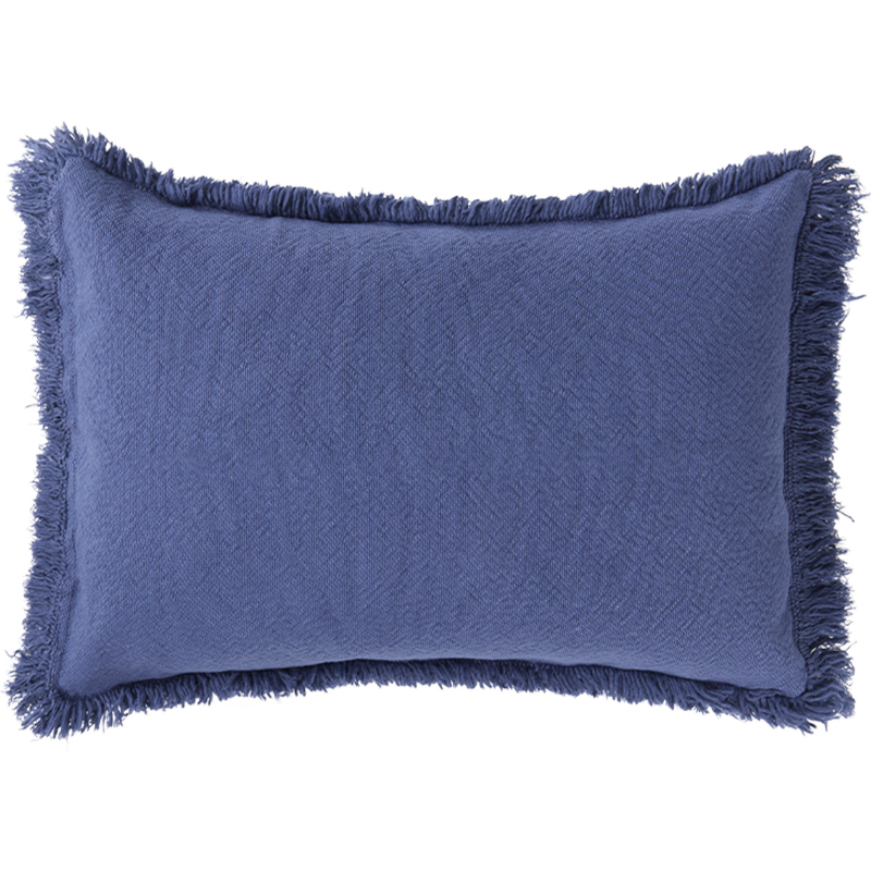 Nobodinoz - Rectangular Fringes Cushion - Cobalt