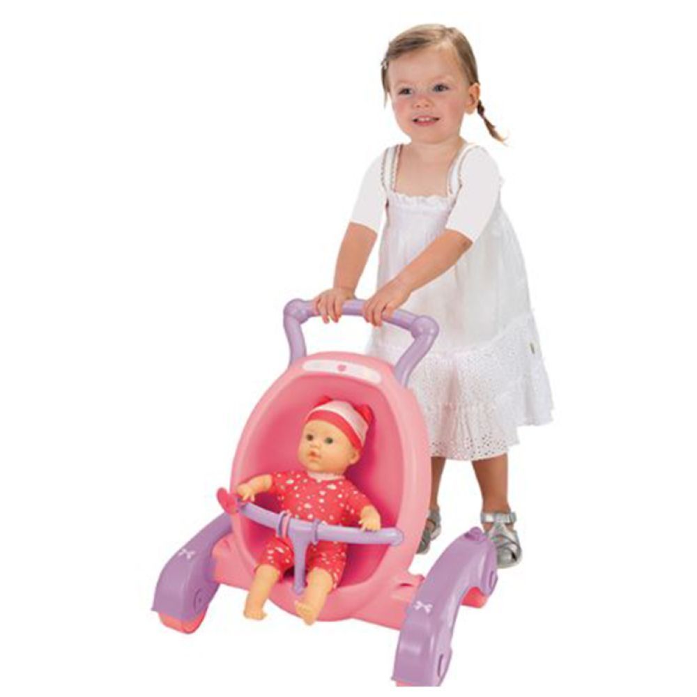 Toy School - Baby Sophia 2-in-1 Walker And Pram With Doll