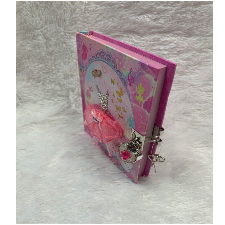 Pecaware - Girls Ballerina Dress Lockable Diary - Pink