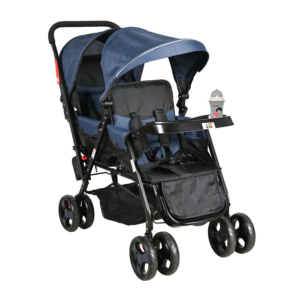 Kiko - Twin Baby Stroller -Blue