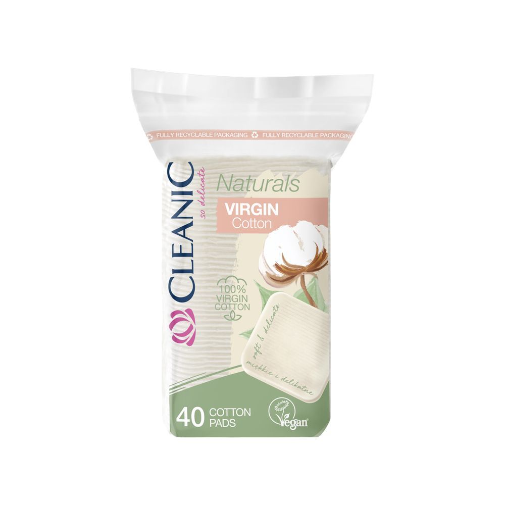 Cleanic - Naturals Virgin Cotton Pads - Pack of 3 - 120pcs