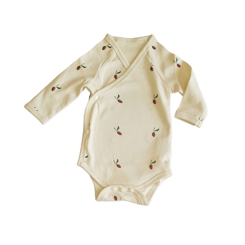 Tickle Tickle - Red Olea Kimono Bodysuit - Beige