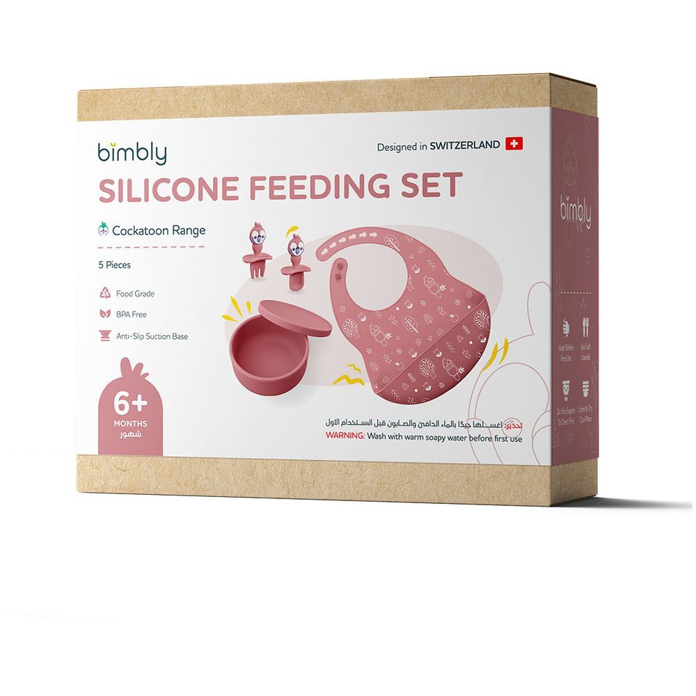 Bimbly - 5-In-1 Baby Feeding Set - Pink - 5 Pcs