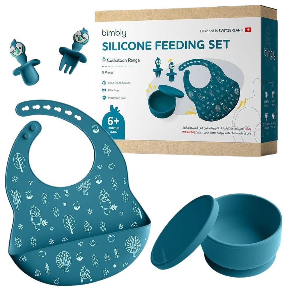 Bimbly - 5-In-1 Baby Feeding Set - Dark Blue - 5 Pcs