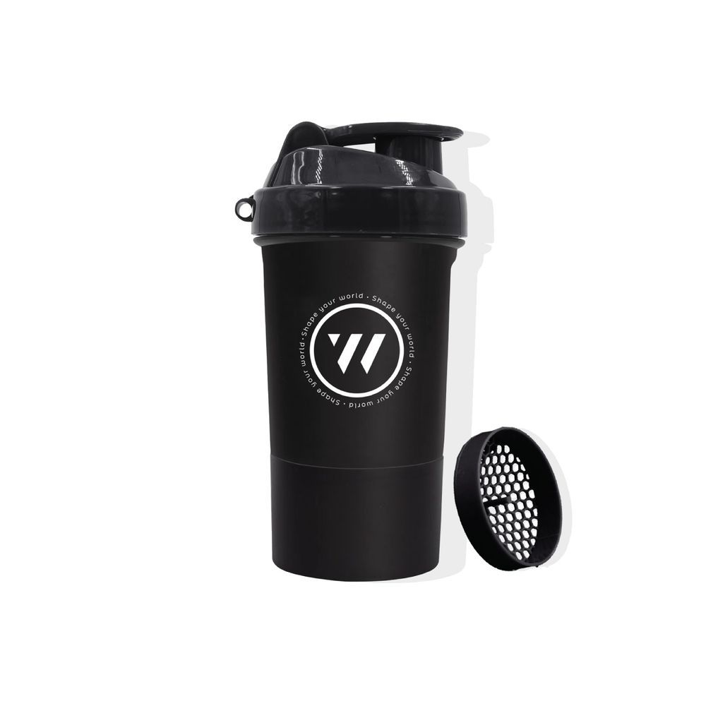 WMN World - Protein Shaker Bottle - Black - 400 ml