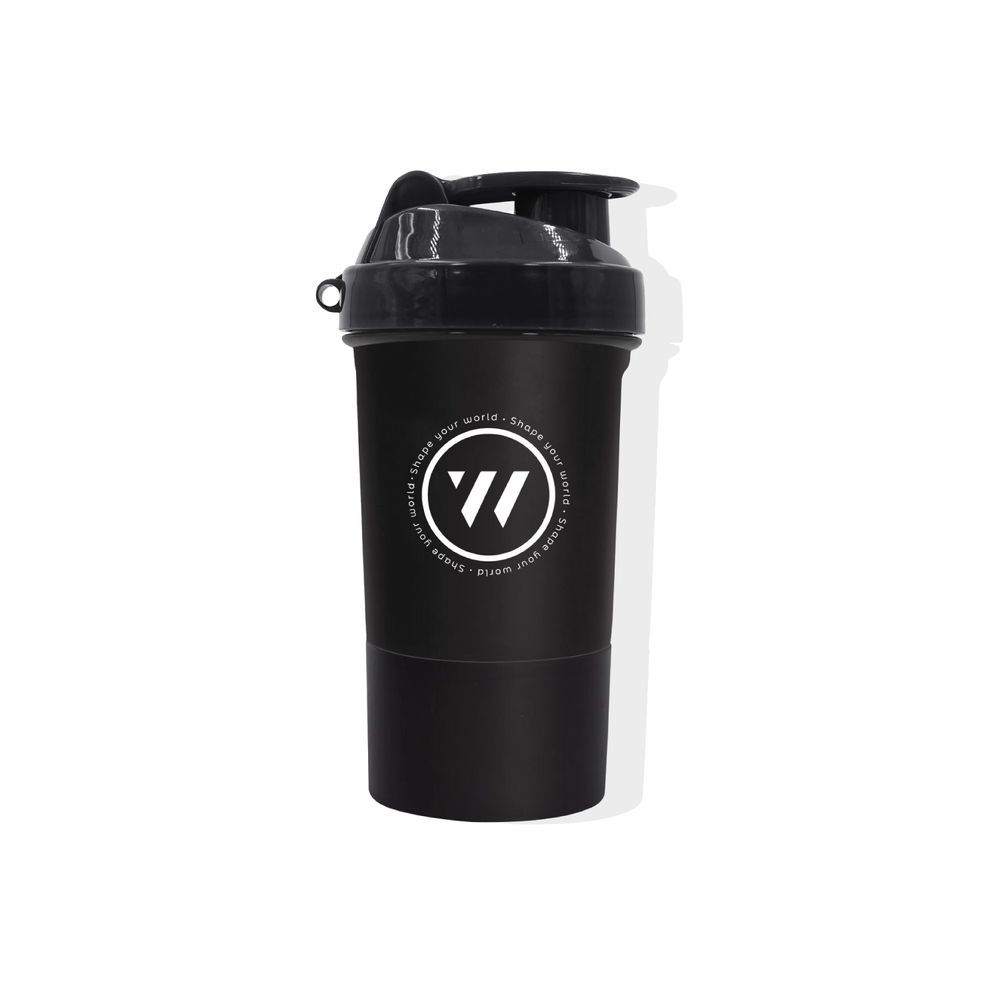 WMN World - Protein Shaker Bottle - Black - 400 ml