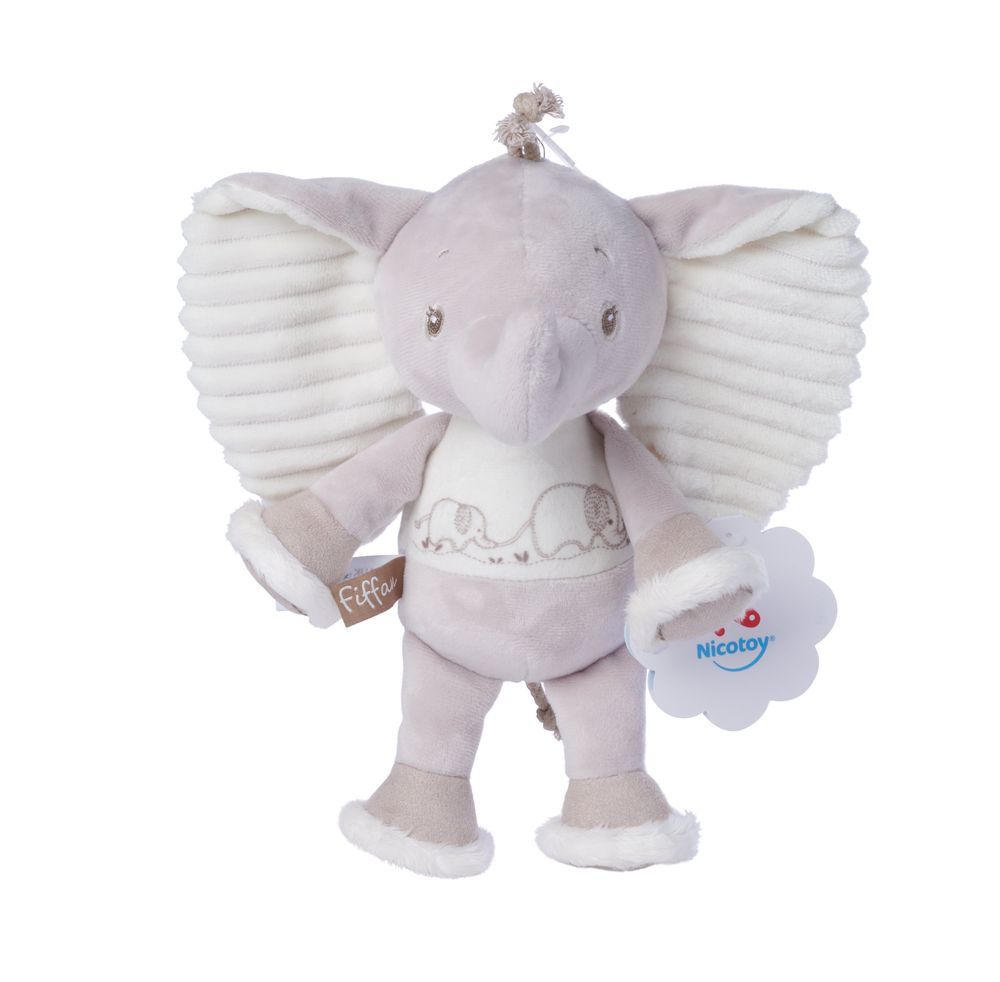 Nicotoy - Fiffan Elephant Plush Toy - Grey - 25cm