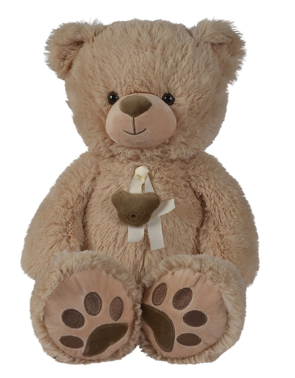 Nicotoy - Bear With Ribbon Head Plush Toy - Beige - 55cm