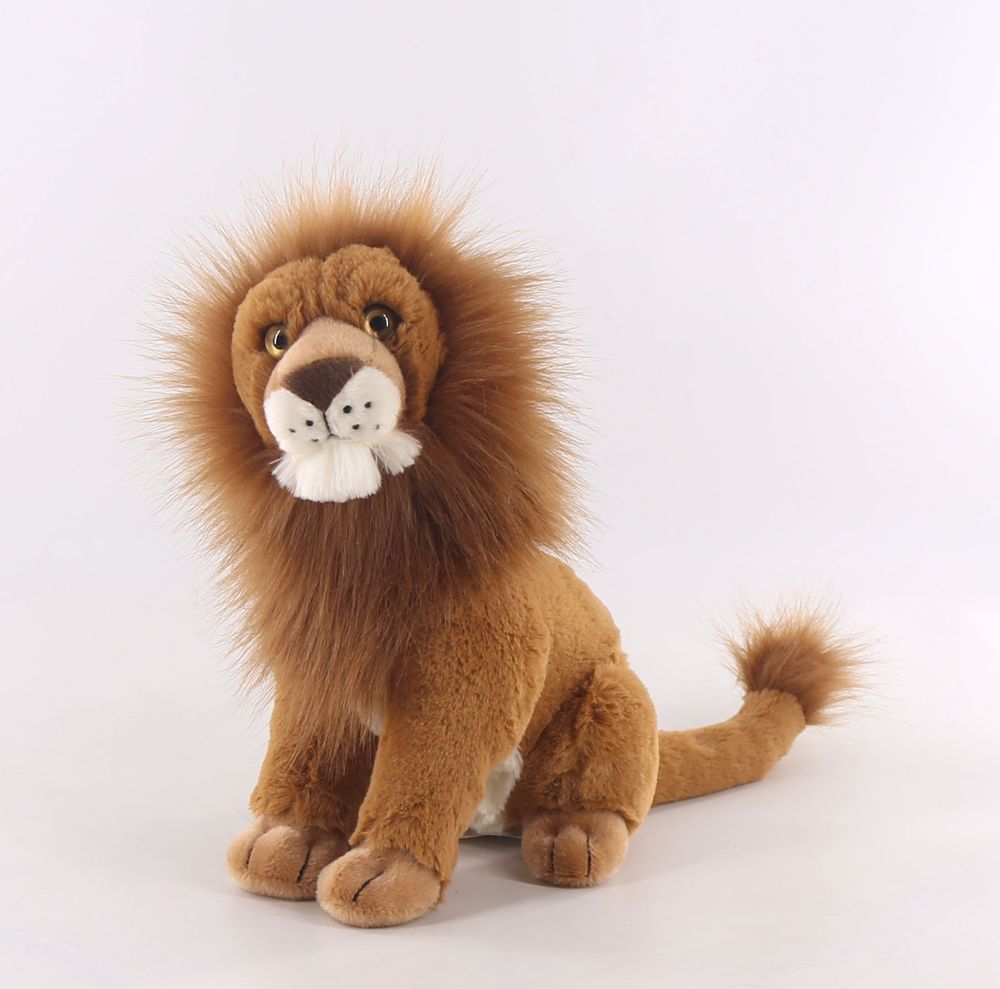 Nicotoy - Sitting Lion Plush Toy - Brown - 27cm