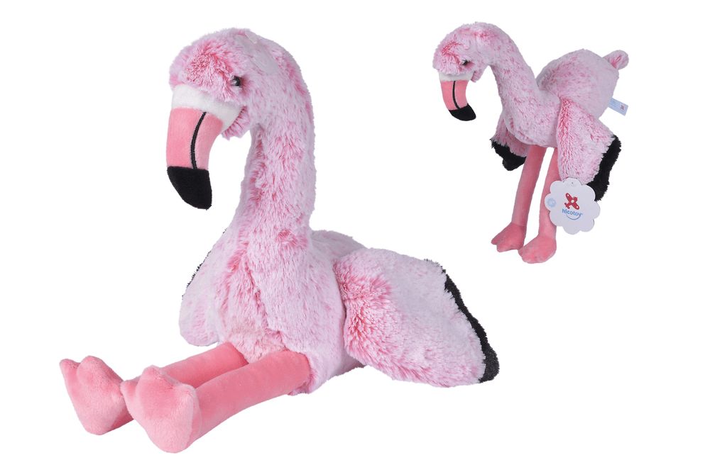 Nicotoy - Plush Flamingo With Beans Plush Toy - Pink - 21cm