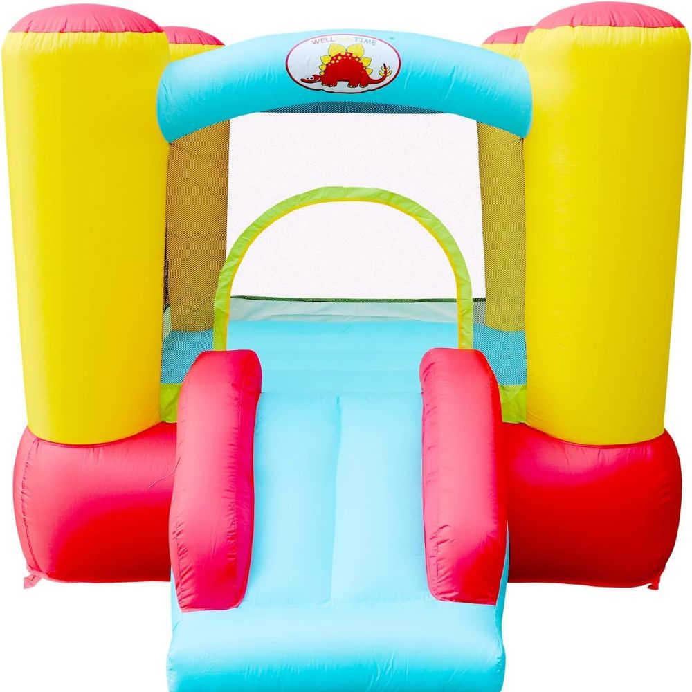 Myts - Compact Inflatable Bounce House With Slide And Basketball Hoop