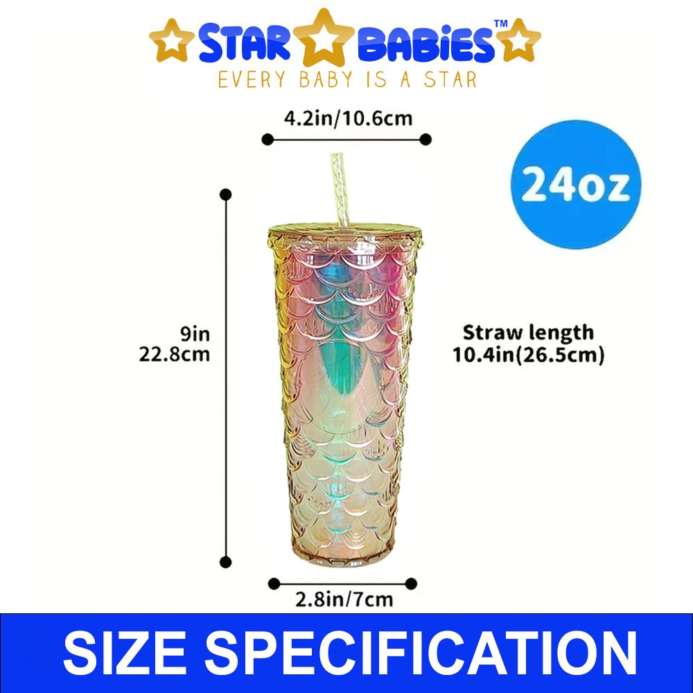 Star Babies - Shiny Bling Glitter Dimond Bottle With Lid And Straw - 750ml