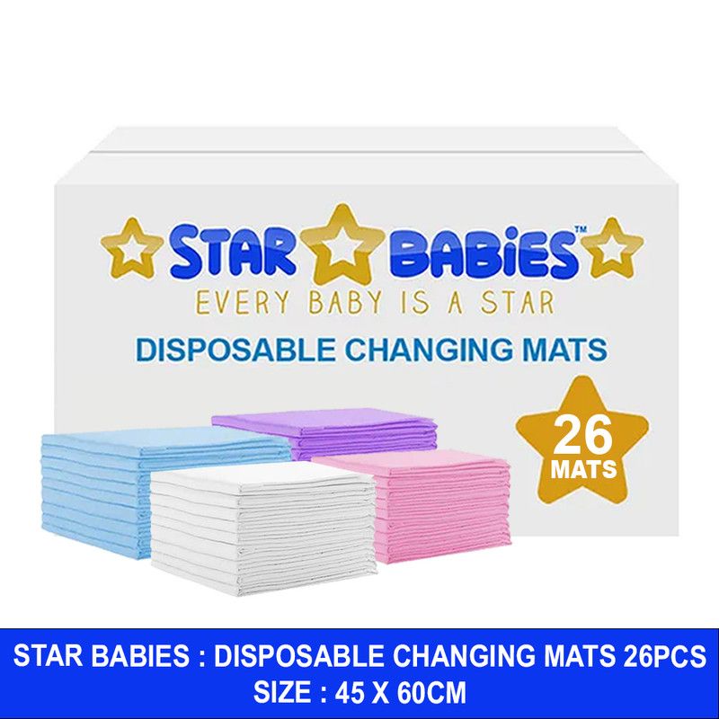 Star Babies - Disposable Changing Mats - Color May Vary - 26 Pcs