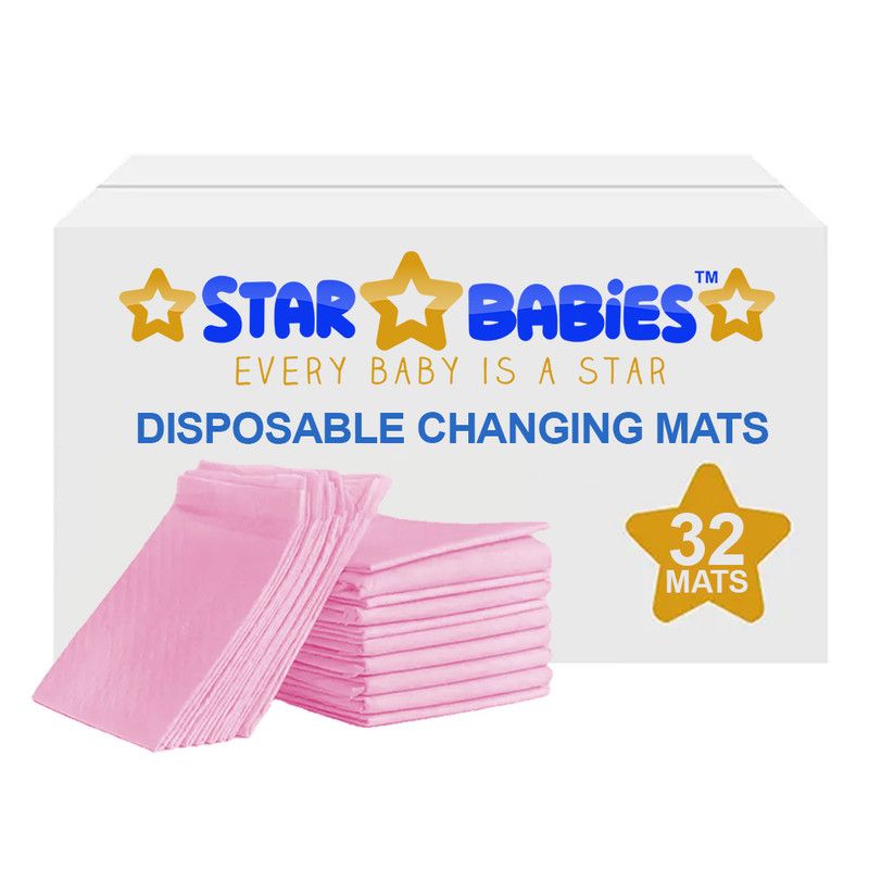 Star Babies - Disposable Changing Mats - Pink - 32 Pcs