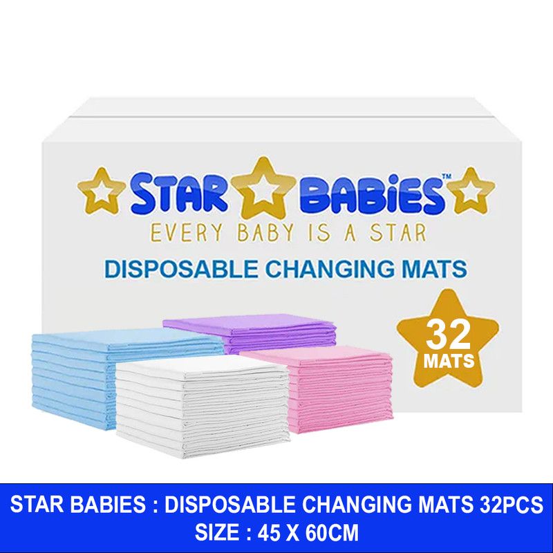 Star Babies - Disposable Changing Mats - Color May Vary - 32 Pcs