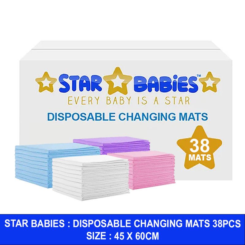 Star Babies - Disposable Changing Mats - Color May Vary - 38 Pcs