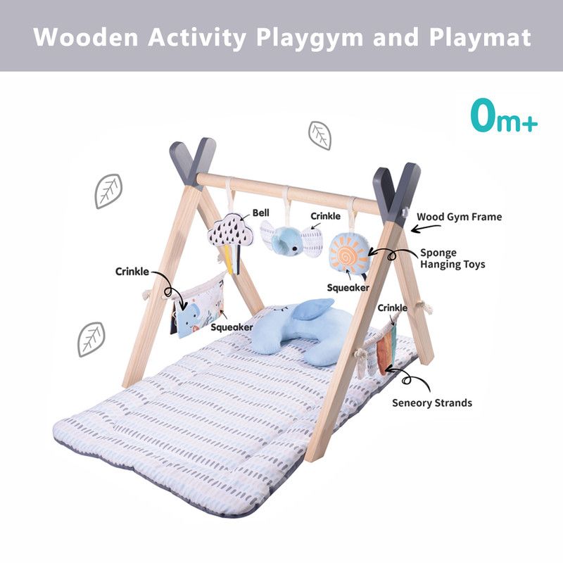 Factory Price - Nyra Wooden Activity Play Gym With Neck Pillow And Plush Toys