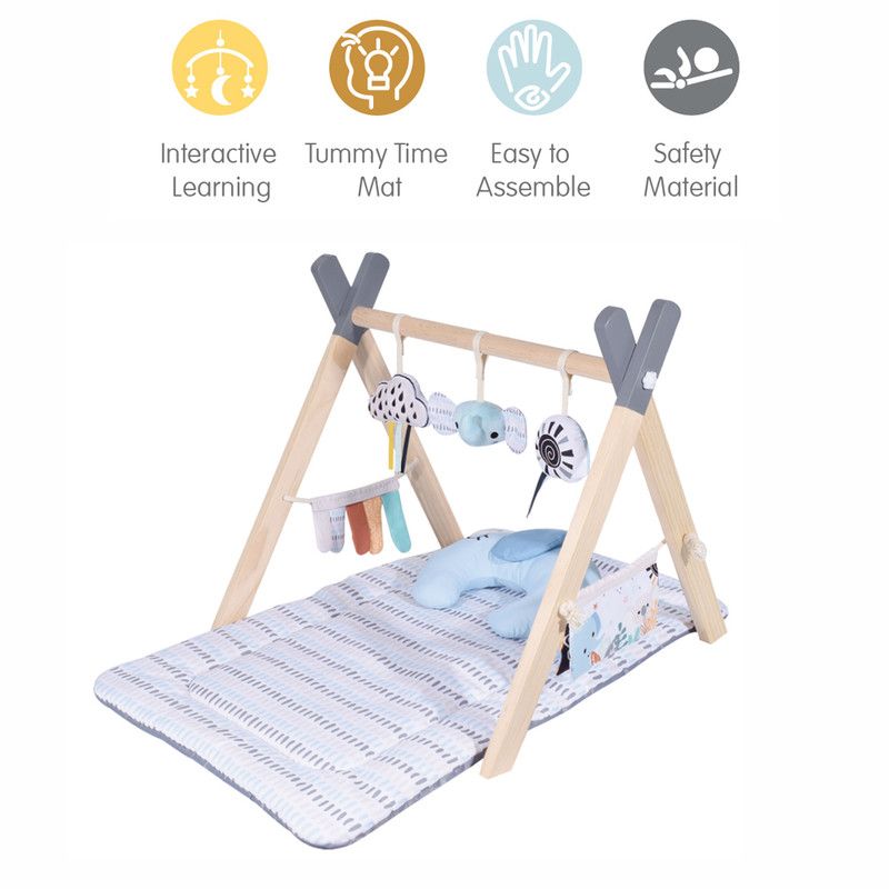 Factory Price - Nyra Wooden Activity Play Gym With Neck Pillow And Plush Toys