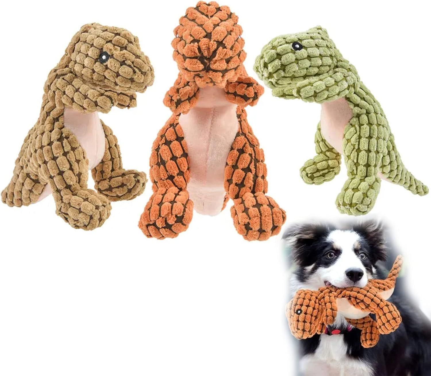 Nutrapet - Plush Pet Dinosaur Dog Toy - Style May Vary - 1 Pc