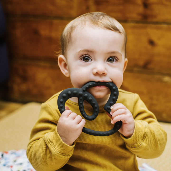 Etta Loves - Logo Shaped Natural Rubber Teether - Black