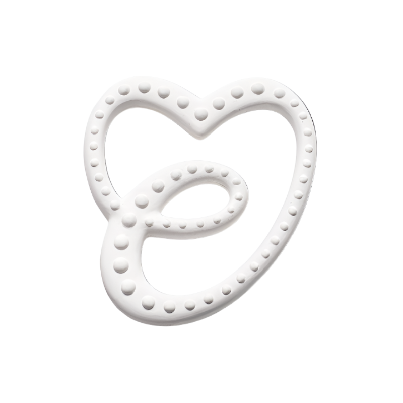 Etta Loves - Logo Shaped Natural Rubber Teether - White