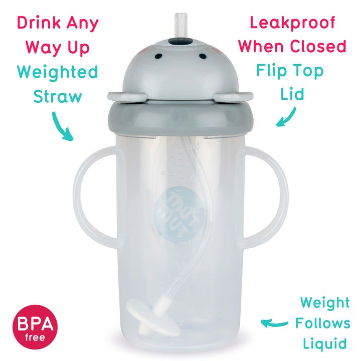 Tum Tum - Series 3 Tippy Up Weighted Straw Cup - Grey - 300 ml