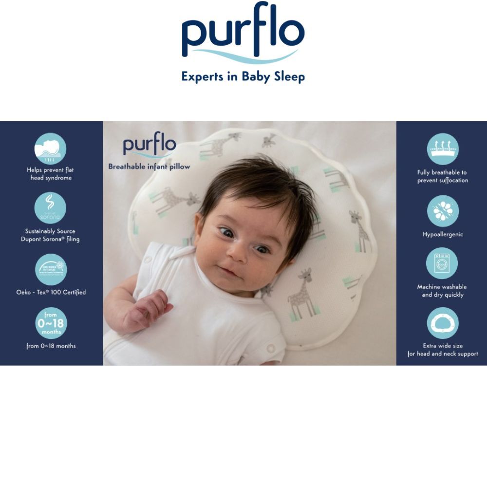 Purflo - Breathable Infant Pillow - Safari