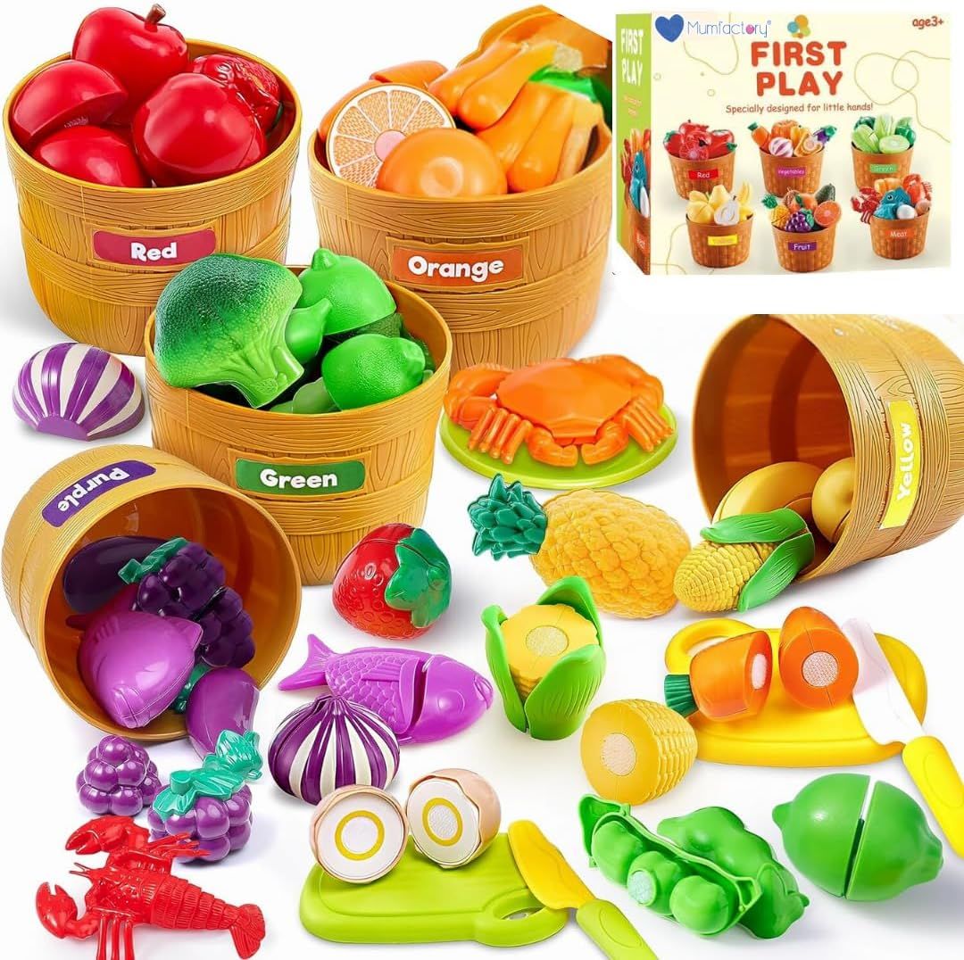 Mumfactory - Montessori Learning Toys & Color Sorting Play Food Set