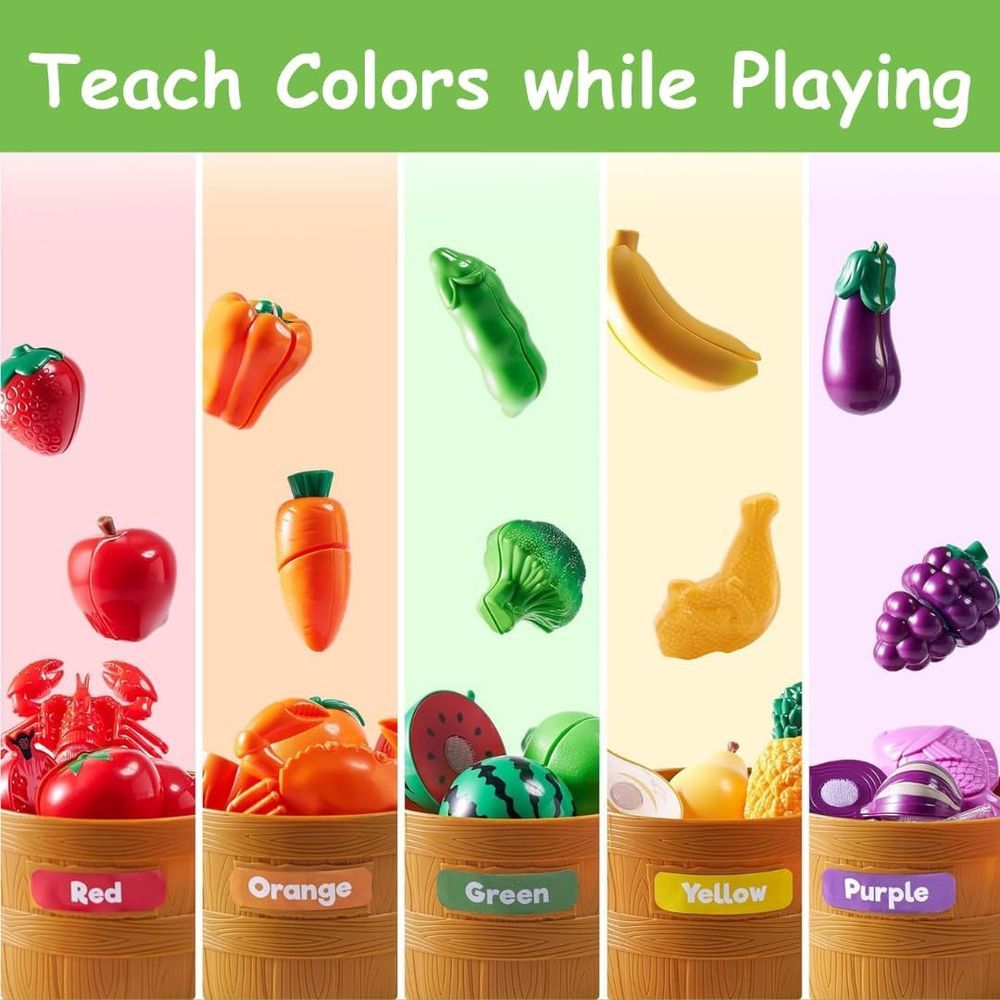 Mumfactory - Montessori Learning Toys & Color Sorting Play Food Set