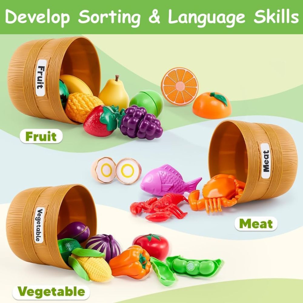 Mumfactory - Montessori Learning Toys & Color Sorting Play Food Set