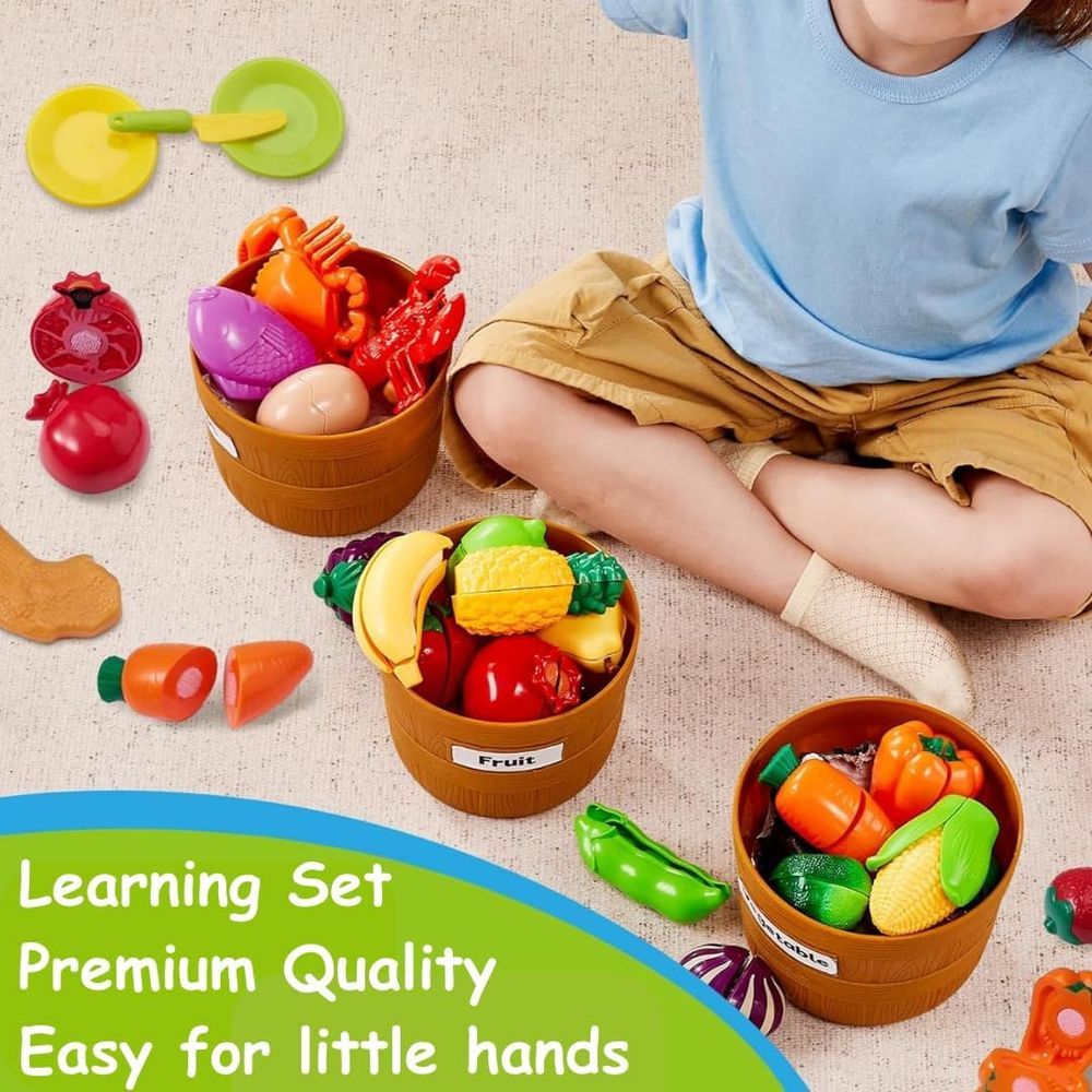 Mumfactory - Montessori Learning Toys & Color Sorting Play Food Set