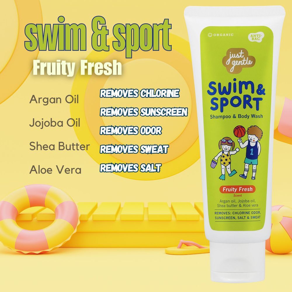 Just Gentle - Swim And Sport Shampoo And Body Wash - Fruity Fresh - 180ml