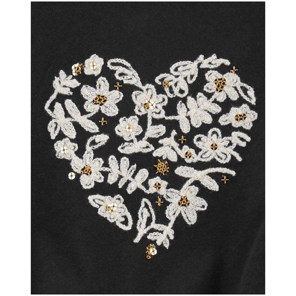 Carters - Heart Embroidered Top - Black