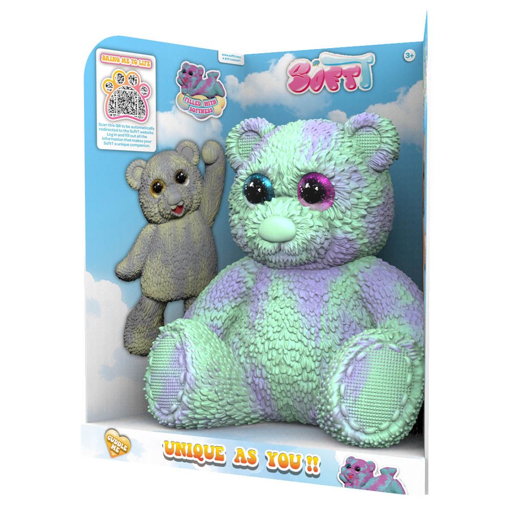 Soft T - Open Display Box Packing Bear Toy - Green - 28 cm