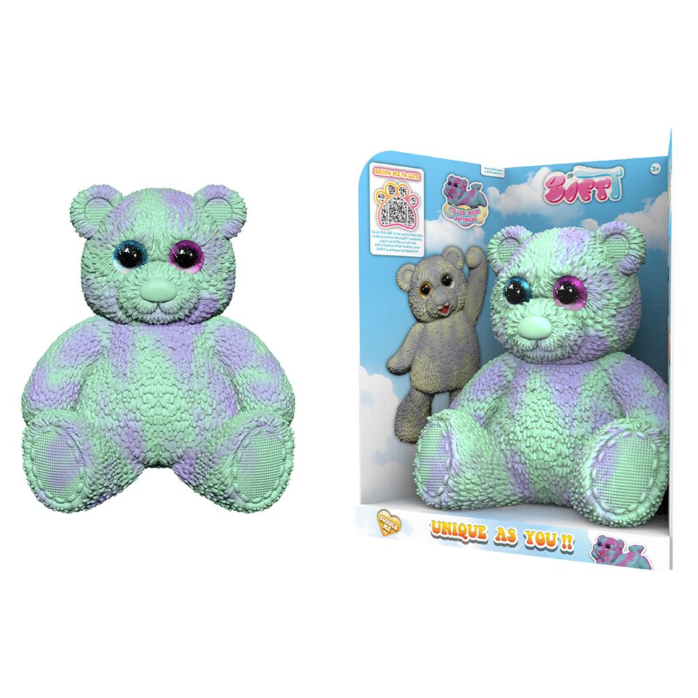 Soft T - Open Display Box Packing Bear Toy - Green - 28 cm