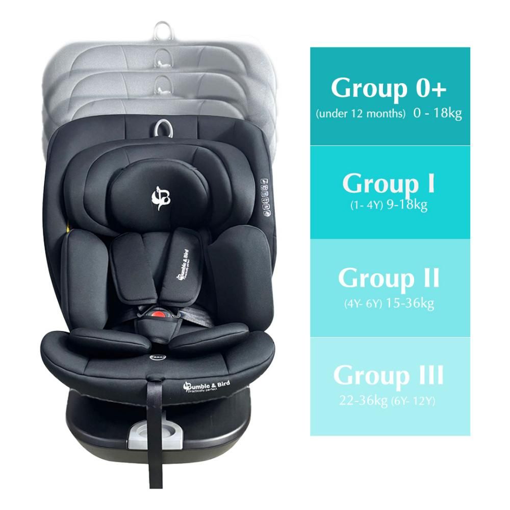 Bumble & Bird - All In One Isofix Car Seat - Black