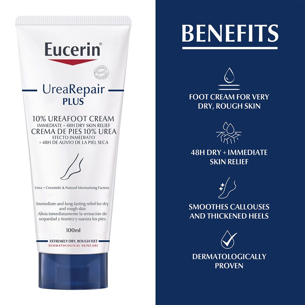 Eucerin - Urearepair Plus 10% Urea Foot Cream For Dry Skin 100ml