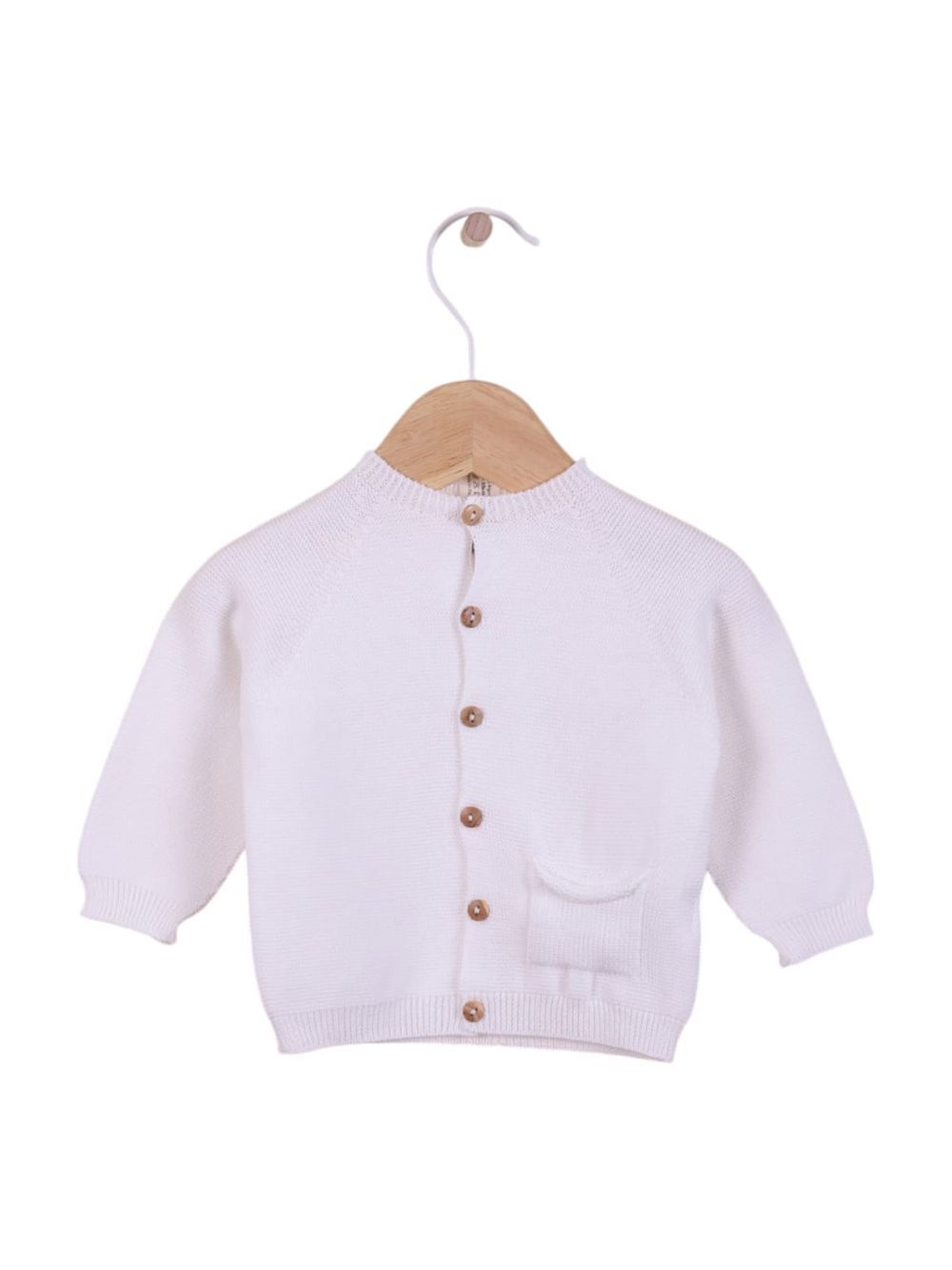 Wedoble - Organic Cotton Knitted Cardigan - Pearl