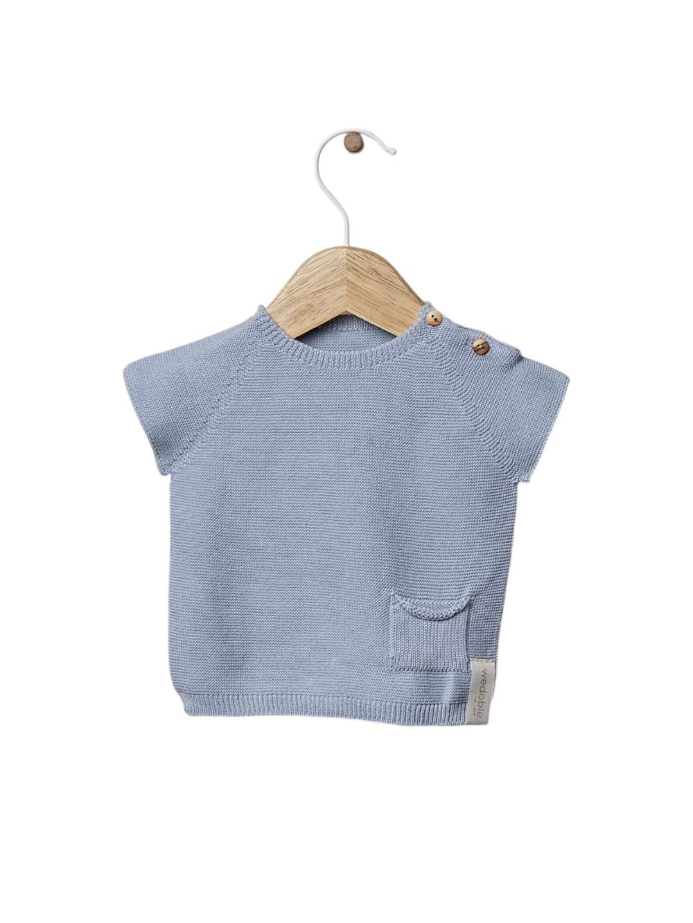 Wedoble - Organic Cotton Knitted Sweater - Soft Blue